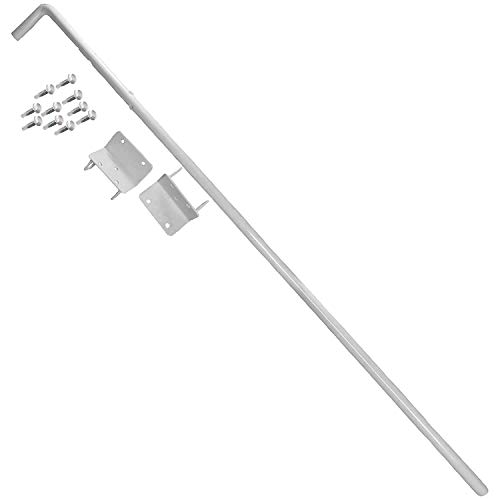 36" Vinyl Fence Gate Drop Rod(White) -Aka Gate Drop Pin, Cane Bolt-Drop Rods For Securing One Of The Double Gates To The Ground So The Other Can Be Latched To It-Powder Coated Gate Hardware #TOP9
