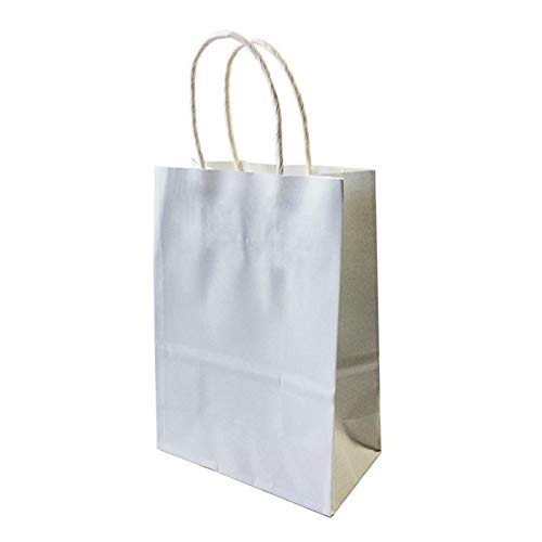 MURUI 40 STKS Elegante Wit Papier gift tas Kleine size Kraft gift zakken met handvat Uitstekende Kwaliteit 18x15x8cm YC0222