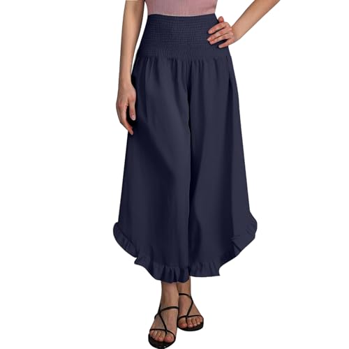 Camiseta formal para mujer, elegante, linda, de algodón, para iglesia, cumpleaños, formal, pequeña, casual, para salir, azul marino, S