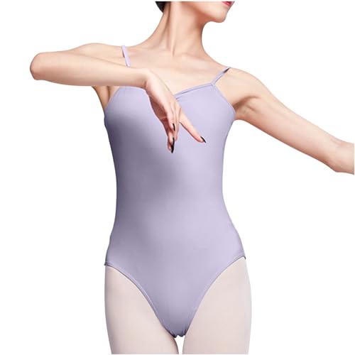 JOAU Women's Camisole Dance Leotards Summer Fashion Adjustable Spaghetti Straps V-Back Ballet Costumes Bodysuit Jumpsuits