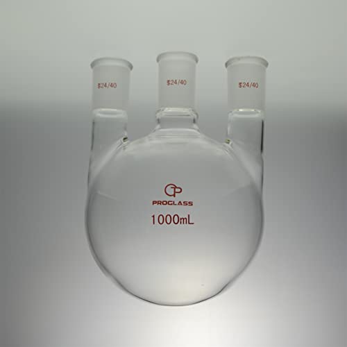 Proglass Straight 3 Necks Round Bottom Flask 1000mL All 24/40