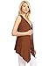 MBJ WSK1071 Womens Lightweight Sleeveless Draped Open Cardigan M Rust