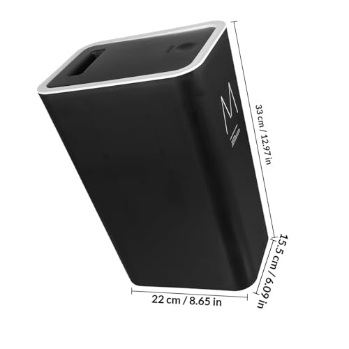 Caneca de basura rectangular con tapa y pedal color negro miniatura 2
