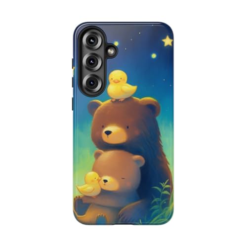 Coque Samsung S25 Plus Ours et Canard Cadeau idéal design étoilé bleu
