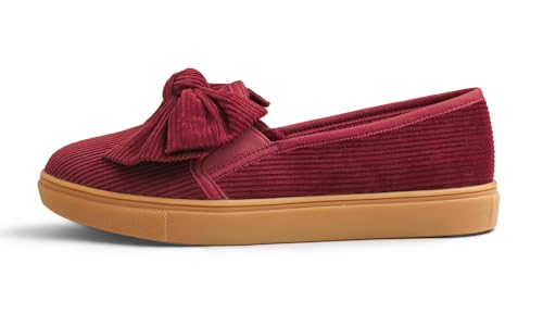 Image of FEVERSOLE Women's Casual Slip On Sneaker Fashion Bow Tie Loafer Flats