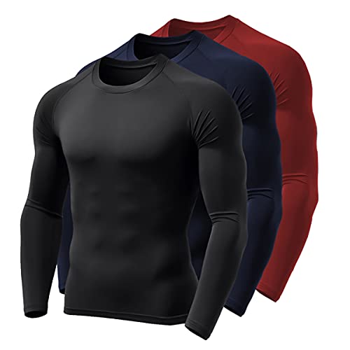 Kit 3 Camisas Térmicas Blusa Compressão Unissex Proteção UV Inverno Verão 037 (P)