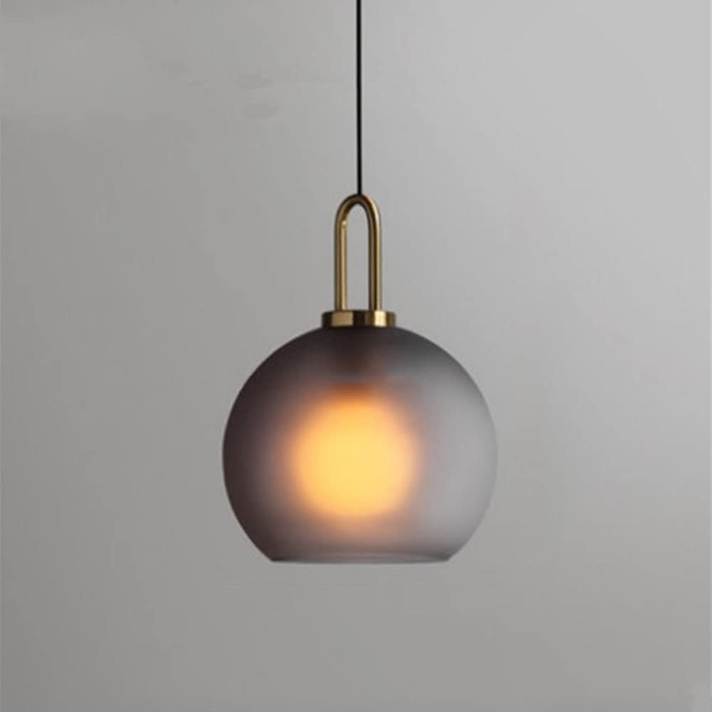 HXYSXHJUO Modern E27 Glass Chandelier Frosted Pendant Light Restaurant Indoor Ceiling Fixture for Kitchen Island Dining Room Bedroom Hallway Bar Living Hanging Light(Gray-A,B)