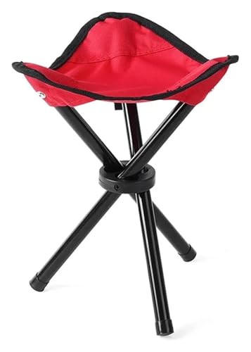 Chaise pliante d'extérieur rouge et tabouret camping léger - 2