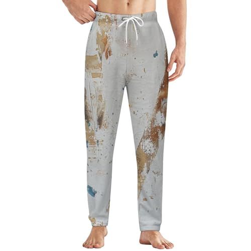 Dog Paw Footprint And BoneMen's Winter Loose-fitting Trousers for Indoor And Outdoor Use