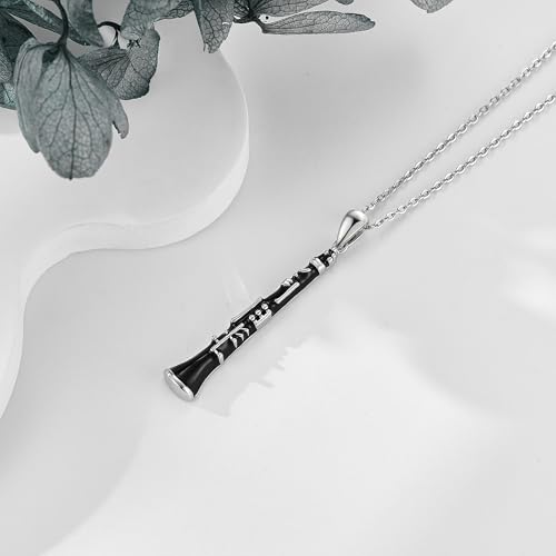 Clarinet Necklace Sterling Silver Musical Instruments Pendant Necklace Clarinet Jewelry Gifts for Performer4