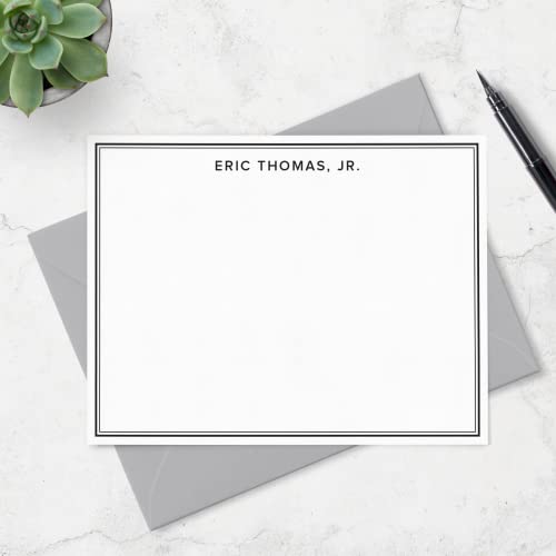 Fairmont & Grove Personalized Note Cards Stationery For Men With Name And Border thumb #3