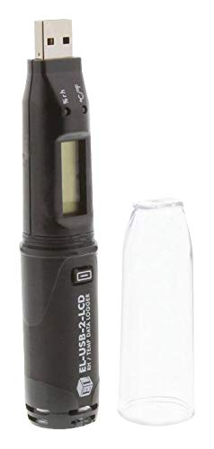 Registrador de datos, USB, temperatura + derecha con LCD | Adquisición de registro de pruebas/datos, 1 unidad - EL-USB-2-LCD