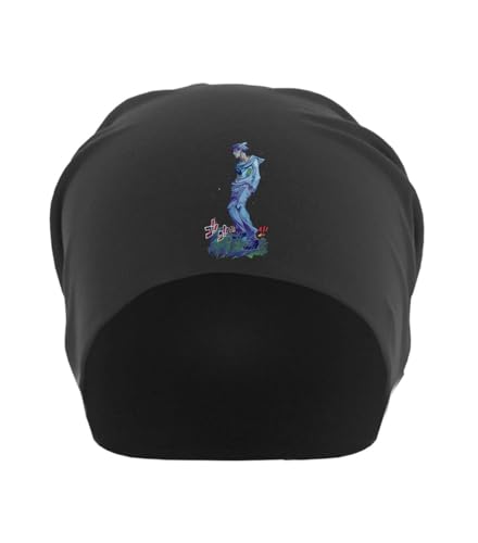 Bonnet souple en coton noir Anime 70 aux finitions soignées et au tissage haut de gamme unisexe