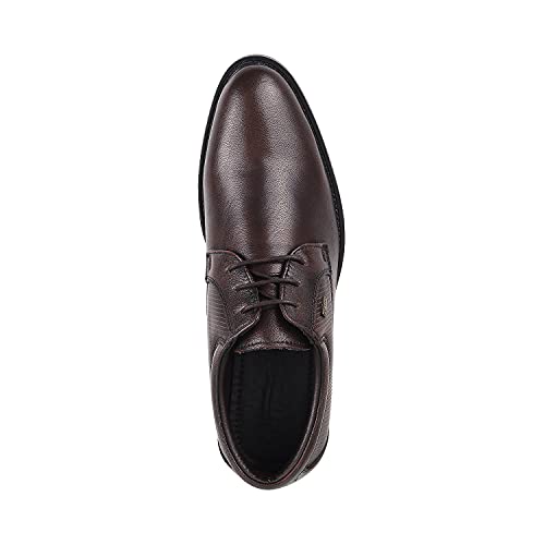 Image of Metro Men's Faux Leather Texture Panel Stylish Lace-up Formal Shoes