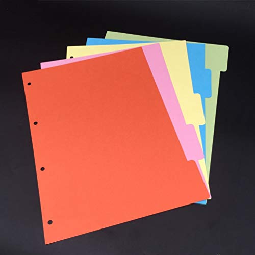 NUOBESTY 6 divisórias de índice de fichário, divisórias de fichário A4 para pastas, cadernos de anot