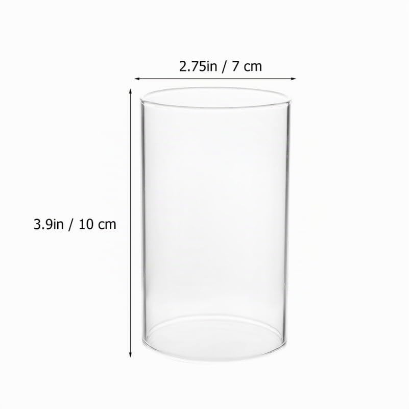 Garneck Cilindro in senza fondo, diametro 7 cm, per interni ed esterni, trasparente, 4 pezzi, 10 x 7 x 7 cm, in, portacandela di ricambio per feste, casa, banchetto, all'aperto