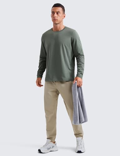 CRZ YOGA Cloud Jersey Mens Long Sleeve Shirts Breathable Casual Workout Crewneck T-Shirts Soft Basic Tops3