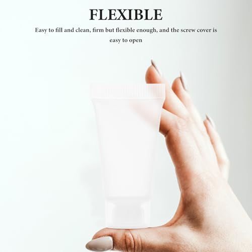 ULDIGI 50 Stück 50 Stück Reise Zahnpastatuben 5ml Nachfüllbare Kosmetik Quetschtuben aus Kunststoff mit Schraubverschluss Auslaufsichere Kleiner Flaschen für Lotion Creme und Shampoo