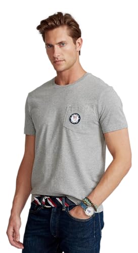 POLO RALPH LAUREN Camiseta masculina oficial da equipe olímpica dos EUA Outfitters, Cinza bolso, XXG