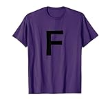 Simple Bold Large Black Capital Letter F Alphabet T-Shirt