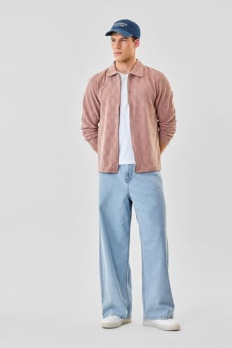 Image of SNITCH Men Casual Jacket | Regular Fit Textured Pattern With Lapel Collar & Full Sleeve | Polyester Blend Zip Closure For Everyday Street Style & Layering