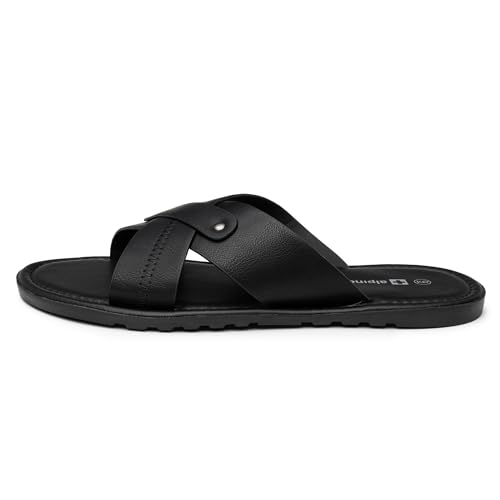Alpine Swiss Saul Mens Vegan Leather Slide Sandals Dressy Indoor Outdoor Summer Shoes4