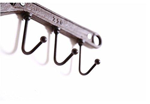 Realideas Wrench Spanner Shape Vintage Key Rack Holder Hooks Cast Iron Decorative Wall Mounted Man Cave Garage Tool Holder Coat Hat Hooks Rack Hanger thumb #2