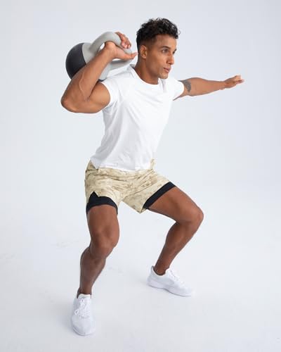 maamgic Men's 5'' Athletic Shorts 2 in 1 Running Shorts Recycled Polyester Workout Shorts2