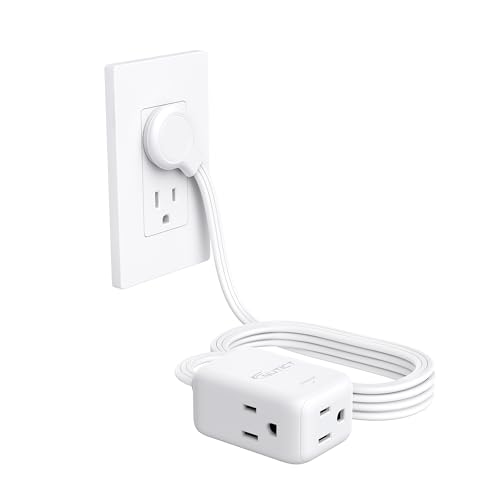NUTICT Flat Extension Cord 3 Outlets, 8FT Right Angled