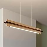 Artica Pine Wood Warm White LED Light Hanging Ceiling Lamp - Rustic Elegance Meets Modern Comfor for Restaurant Cafe Bar Kitchen Dining Room Living Room 30w