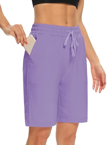 Image of DIBAOLONG Womens Yoga Shorts Loose Comfy Drawstring Lounge Bermuda Shorts with 3 Pockets | Elastic Waist, Comfy Lounge Fit, 3 Pockets