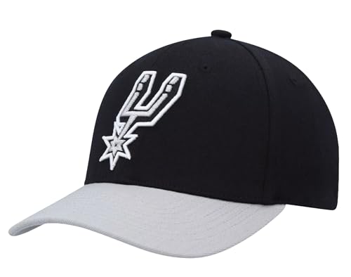 Mitchell & Ness San Antonio Spurs Team Two-Tone 2.0 Stretch Snapback Hat Cap - Black/Gray