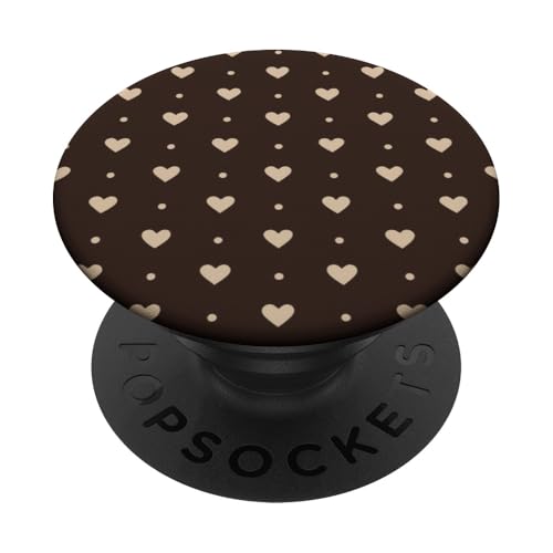 Diseño Minimalista Vintage con diseño de Lunares de Lunares Marrones PopSockets PopGrip Adhesivo