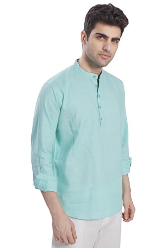 Image of DIVISIVE Men's Slim Fit Full Sleeves Cotton Short Kurta