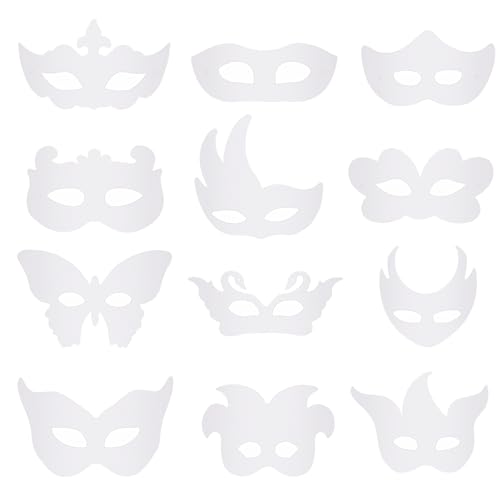 Songella Masques pour Enfants Artisanat Carte Blanche Masques à Colorier Masque Cosplay avec Corde...