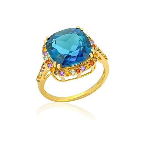 YoTreasure 14k Gold London Blue Topaz Ring Cover