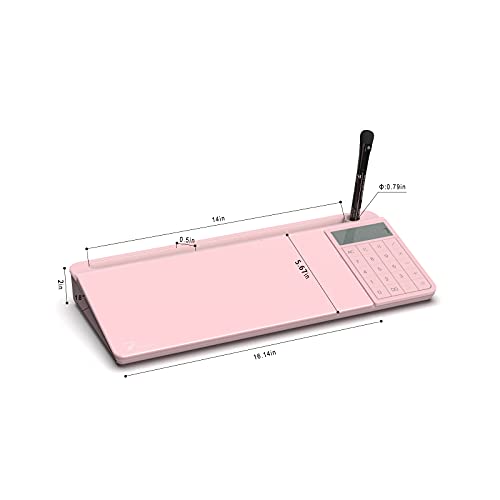 Towon Pink Desktop Whiteboard With Mirror & Basic Calculator, Deskboard Buddy Organizers With Accessories For Office, Home, School Supplies, Storage With Glass Dry Erase Board Surface, 18'' X 6'' #TOP7
