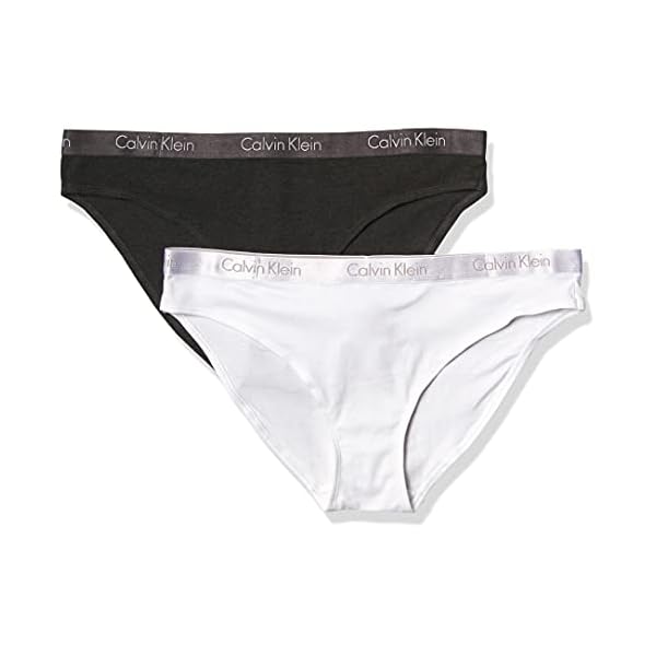 Calvin Klein Women's Motive Cotton Multipack Bikini Panty, Charcoal/White, Small