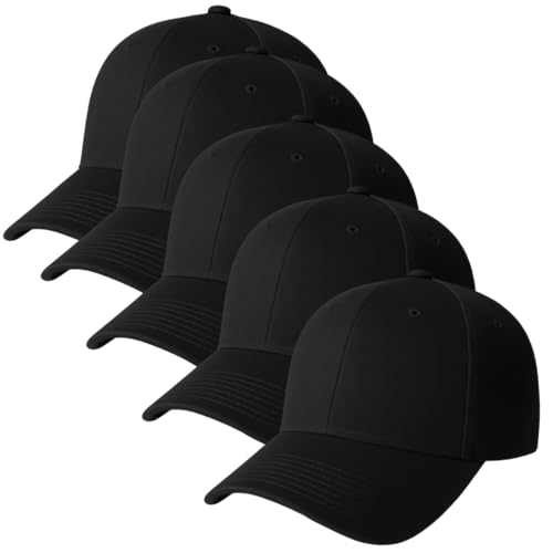 Recopilación de Gorras Bordadas favoritos de las personas. 47 Genérico Paquete 5 Gorras Económicas de Acrilico, Lisa, Cachucha Unisex, Ajustable, Ideal para Bordar y Campañas Publicitarias. (Negro)