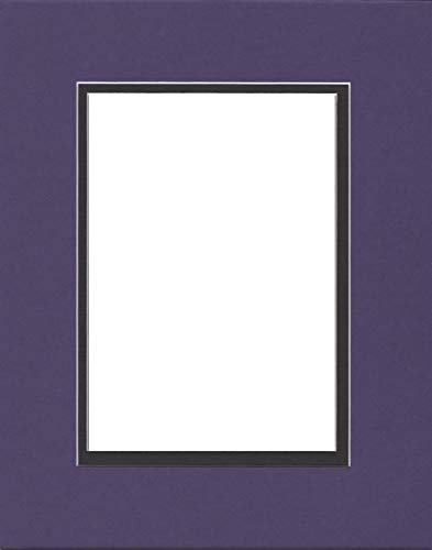 Pack of (2) 22x28 Double Acid Free White Core Picture Mats Cut for 18x24 Pictures in Purple and Black-image-32