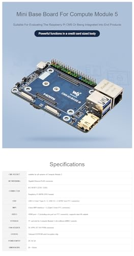 Compute Module 5 Base Board Raspberry Pi CM5 avec EEPROM et adaptateur USB HDMI