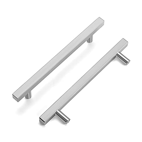 goldenwarm 5 Stück Möbelgriffe Griffe für Küchenschränke Schrankgriffe Vintage Schrankgriffe Edelstahl Schubladengriffe -LSJ22BSS128 Küchengriffe 128mm Schrankgriffe Silber Türgriffe Schrank Cover