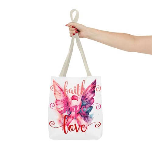 Butterfly Wing Breast Cancer Awareness Tote Bag3