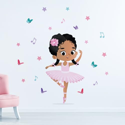 Vinilo Decorativo Ballerina para Pared 99x99 cm Multicolor