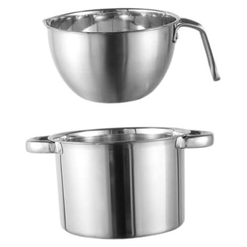 GRIRIW 1set Stainless Steel Double Boiler Melting Pot Pot for Butter Cheese Candy Heating Lightweight Cookware for Chefs Home Use