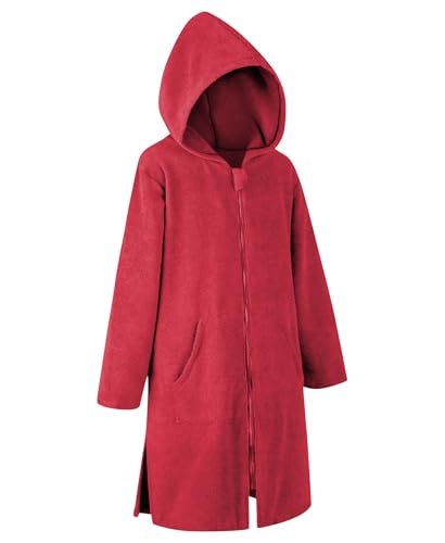 Image of MissShorthair Hooded Towel Robe for Kid, Zipper Beach Cover Up, Swim Changing Robe for Boy, Girls Bath Towelling Poncho
