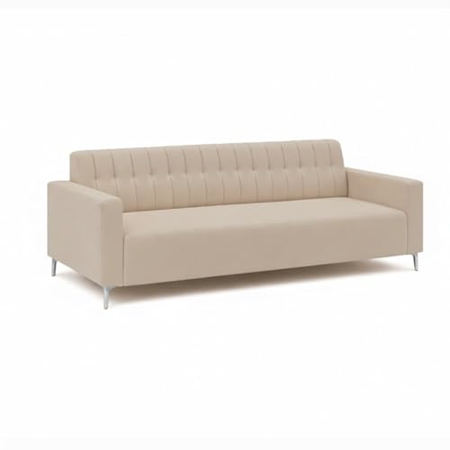 Image of SOCOZI Antonia 3+2 Seater Fabric Sofa Set with Ottoman | Soft Velvet Suede Fabric Sofa | Modern Living Room Furniture (Cream)