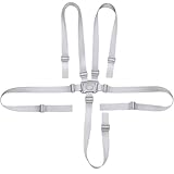 Hochstuhl Gurt, 5-Punkt-Sicherheitsgurt Für Hochstühle Und Kinderwagen, Verstellbarer Gurt Für Kinder Von 6 Monaten Bis 3 Jahren, Grau