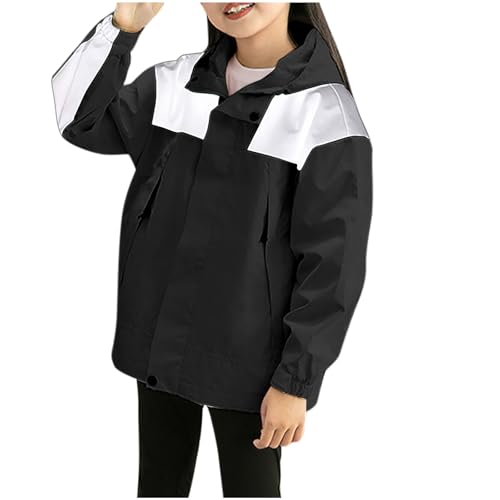 Boys Windbreaker Jacket with Hood Lightweight Baggy Waterproof Coats Fall Casual Fashion Zip Up Hoodie with Pockets