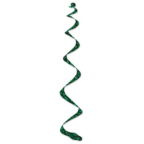 Beistle Printed Snake Print Whirls, 24-Inch, Green/Black